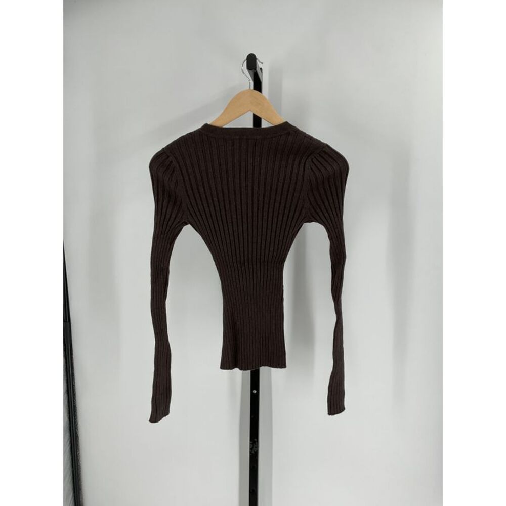 Quince Women's 100% Organic Cotton Fisherman Crew Sweater Heather Brown XS